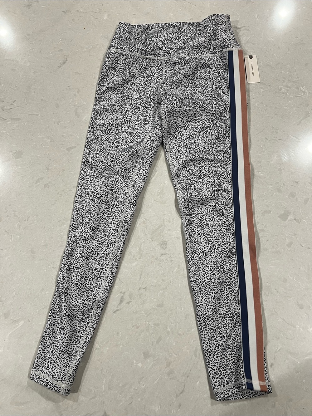 The Upside Leopard Print Side Stripe Leggings Size M NWT